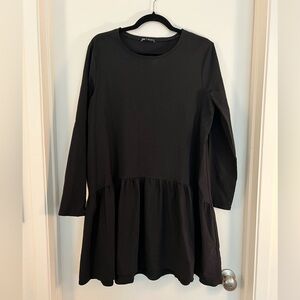Zara Black Long Sleeve Dress, Size Large